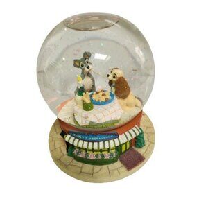 Disney Vintage Lady And The Tramp Musical Snow Globe Bella Notte